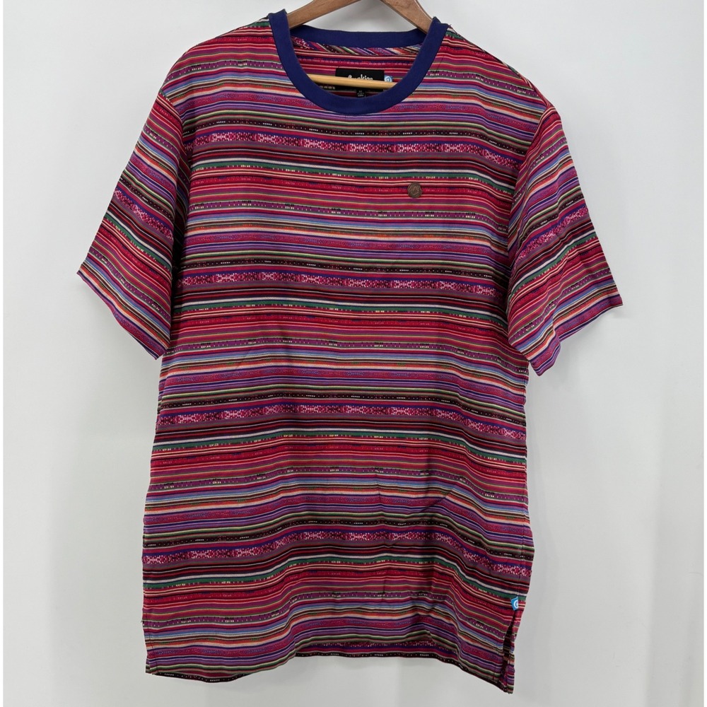 Cookies T-Shirt Men's XL Multicolor Striped Serape Knit Short Sleeve
